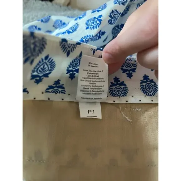 NWT Talbots Perfect Skimmer Pants 4 Small Slim Leg Crop Geometric Beach Classic - Picture 9 of 16